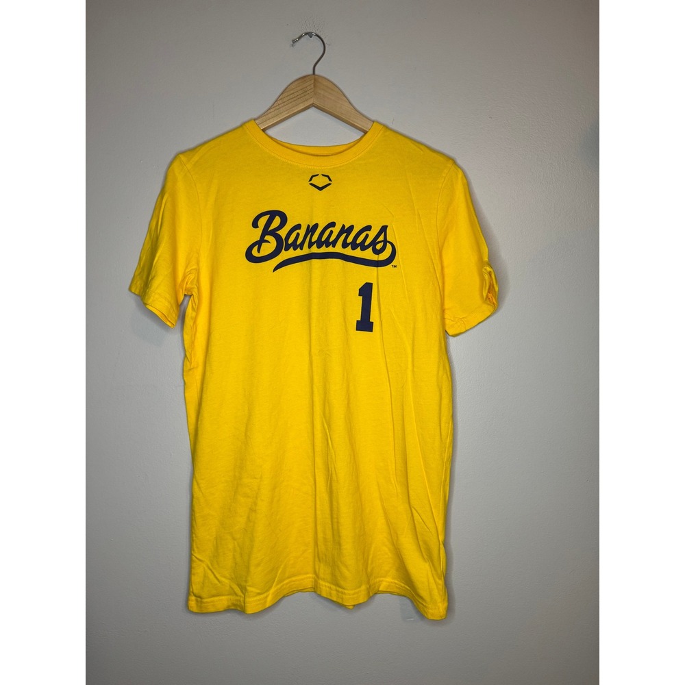 Savannah Bananas #1 Yellow T-Shirt Youth XL Evoshield Baseball Tee